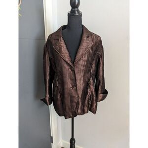 NWT Chico's Luminous Ripple Merrin Jacket‎ in Brooklyn Brown - 2